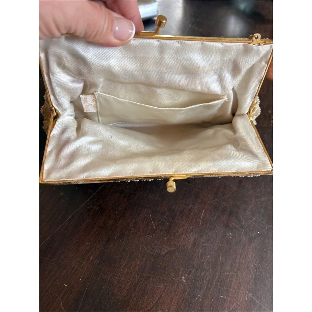 Vintage Gold Beaded Evening Bag
